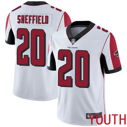 Atlanta Falcons Limited White Youth Kendall Sheffield Road Jersey NFL Football 20 Vapor Untouchable